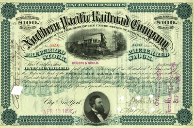 Rogers & Gould was the owner of one hundred shares. This certificate was marked as This was marked as cancelled.