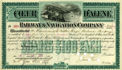 Treasurer of the Northern Pacific Railroad Company was the owner of five hundred shares.