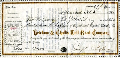 O. J. Salisbury was the owner of thirty seven and one half shares.