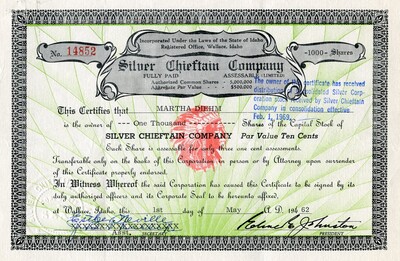 Martha Diehm was the owner of one thousand shares.