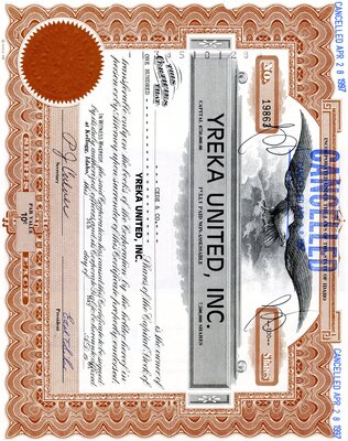 Cede & Co. was the owner of one hundred shares. This certificate was marked as This was marked as cancelled.
