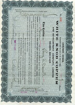 Percy R Carroll was the owner of one share.