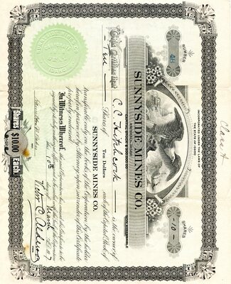 C. C. Hitchcock was the owner of ten shares.