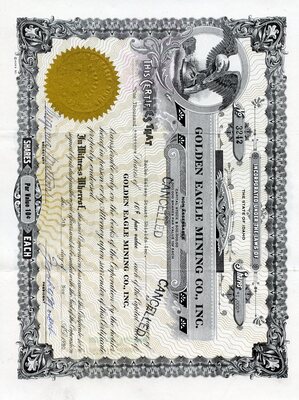 Bache Halsey Stuart Shields Inc. was the owner of one thousand shares. This certificate was marked as This was marked as cancelled.