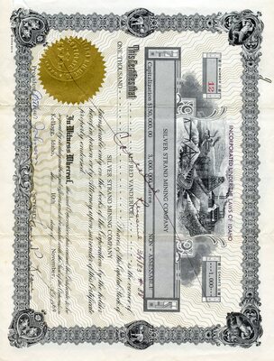 Alfred Vanderpoel was the owner of one thousand shares. This was marked as cancelled.