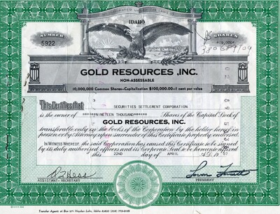 Securities Settlement Corporation was the owner of nineteen thousand shares.