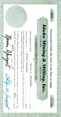 Calvin E. Niswander was the owner of thirty thousand shares.