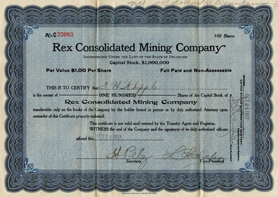 J. H. Whipple was the owner of one hundred shares.