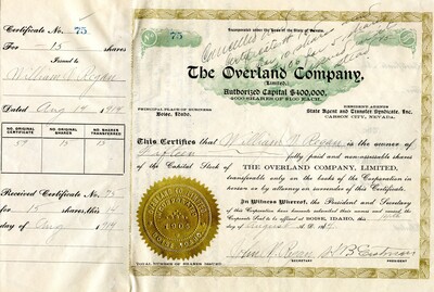 William V. Regan was the owner of fifteen shares. Cancelled.