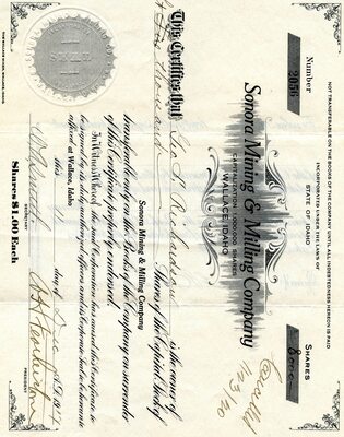 Geo S. Rishardson was the owner of eight thousand shares. Cancelled.