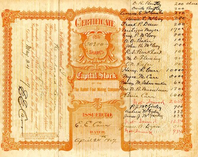 E. E. Carr was the owner of thirty thousand two hundred shares.