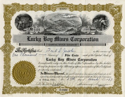 Fred S. Jacobs was the owner of one thousand shares.