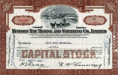 Miss. Sarah Greenebaum was the owner of fifty shares.