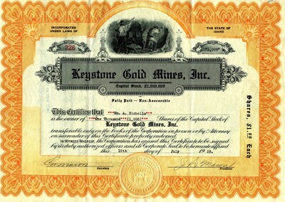 Wm. A. Nicholls was the owner of one thousand shares.