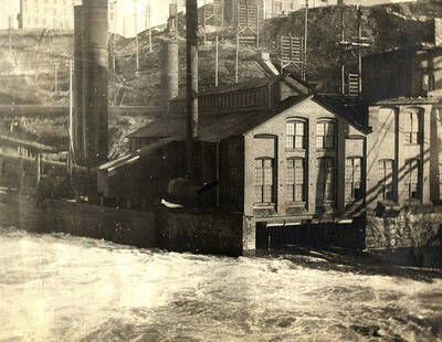 Powerhouse and pooling water.