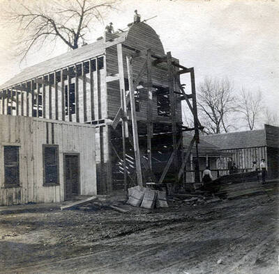 Main Street building construction in the town of Stites, Idaho.