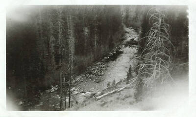 Birds eye view of the river near Slide Creek.