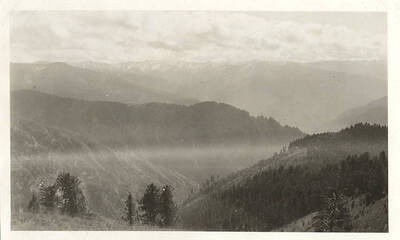 White capped mountains in the background.