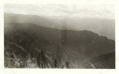 A scenic view of mountains in the distance.