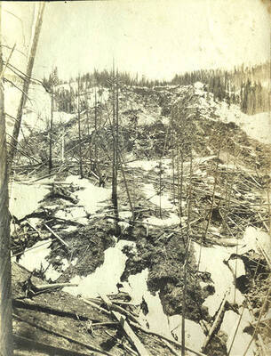 Late spring mudslide that blocked Monumental Creek and flooded the town of Roosevelt.