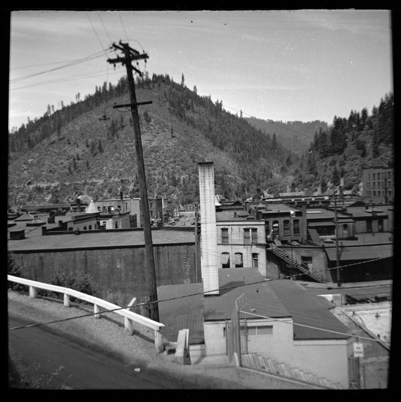 Photo overlooking the rooftops of Wallace, Idaho.