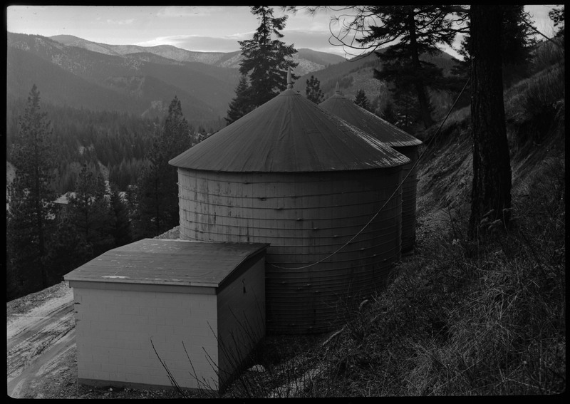 Three small buildings at the Greenough Operation at Lucky Friday Mine.