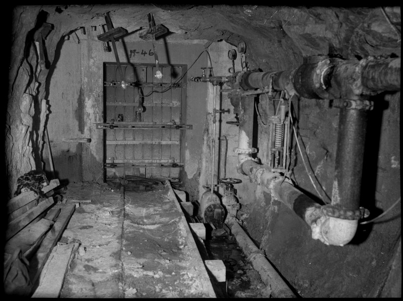 A mine hoist in an unidentified mine.