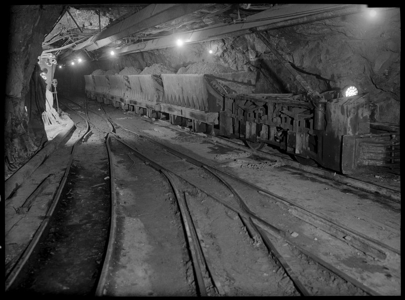 A mine hoist in an unidentified mine.