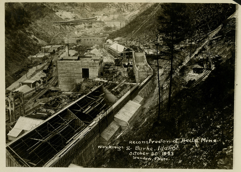 A photograph of the reconstruction of Hecla Mine in Burke, Idaho.