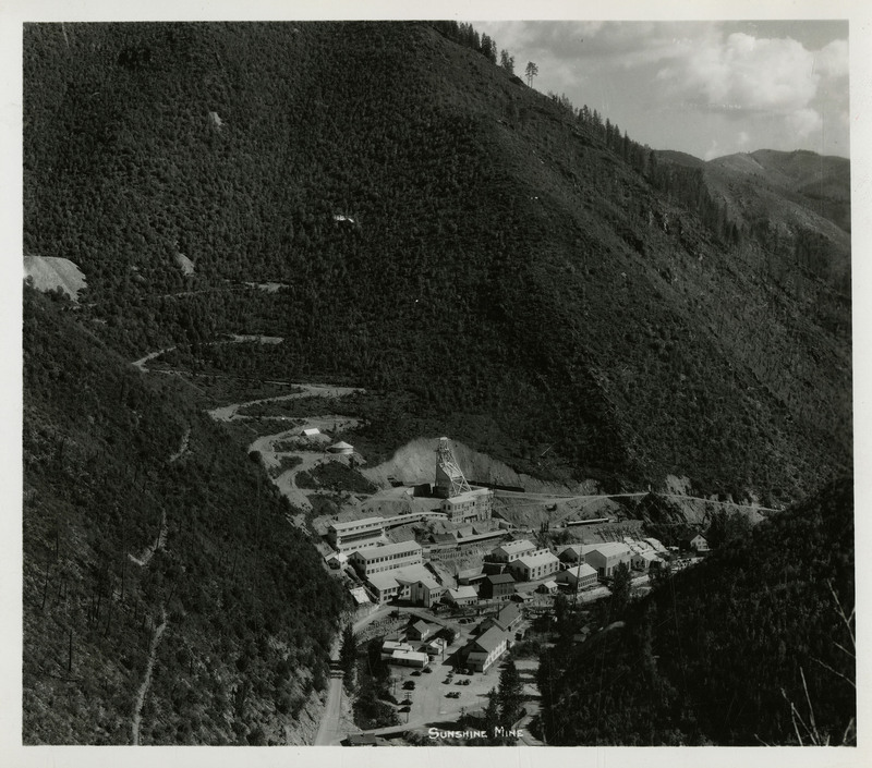 View of the Sunshine Mine in Wallace, Idaho. 