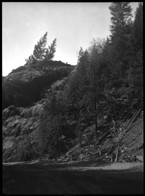 Blast site for granite rocks, post-blast.