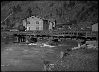 View of bridge in Wallace, Idaho.