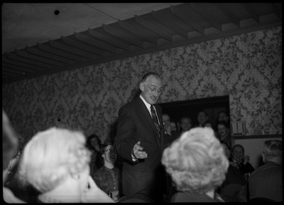 A man addressing the audience at the March of Dimes event at the B.P.O.E. temple.