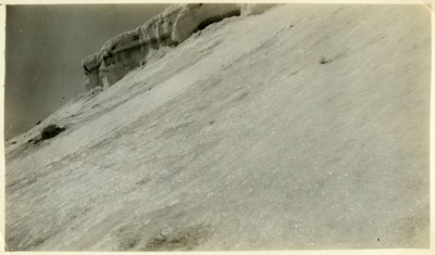 A view of the ridge above Jack Waite mine, covered in snow.