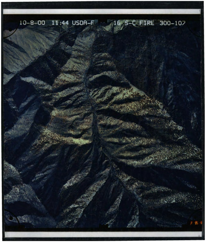 Aerial photograph presumably of FCRNR Wilderness. Top right of photograph reads '16 S-C FIRE 300-107'