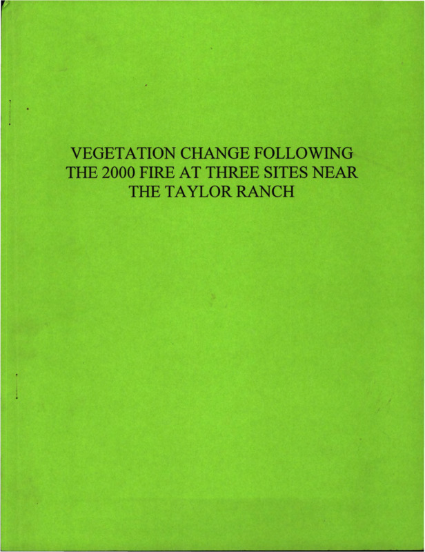 Photographic documentation showing changes in vegetation after the 2000 fire near Taylor Ranch.