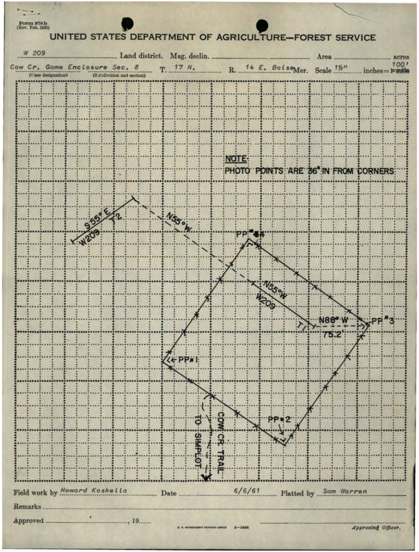 Flight path and data gathered for the Cow Creek Game Enclosure Section 8.