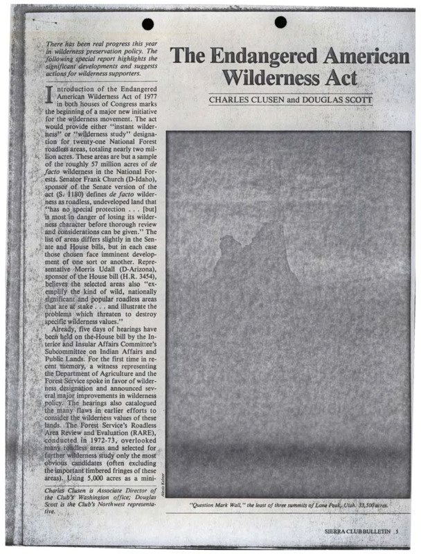 The Endangered American Wilderness Act