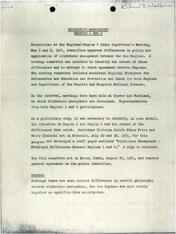 Notes taken during the Region 4 Idaho Supervisor's meeting held on May 5th and 6th, 1971.