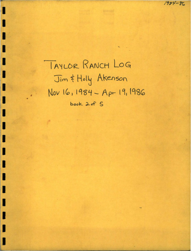 Logbook entries from September 1982 to November 1985