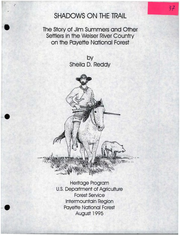 Paper about the lives of Jim Summers and other settlers along the Weiser River, Idaho.