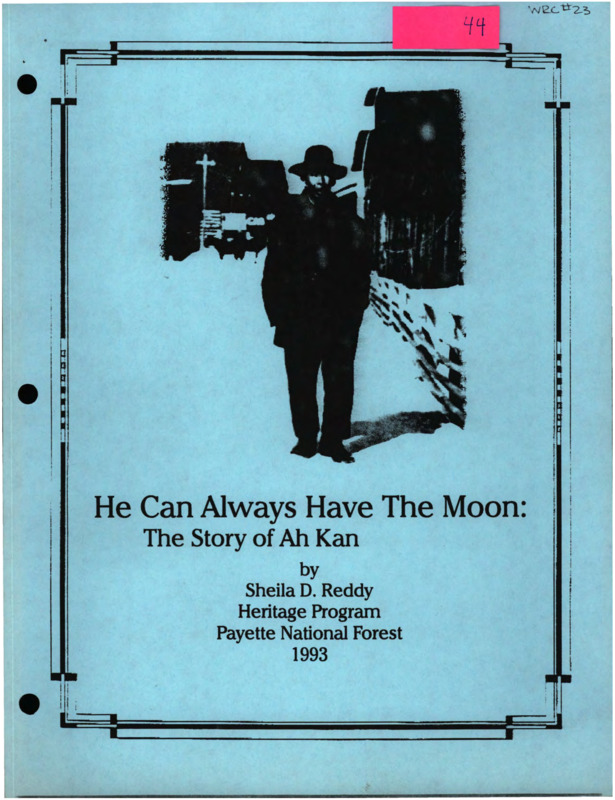 Paper telling the story of Ah Kan, a Chinese immigrant to Warren, Idaho, who was a well-known miner in the area.