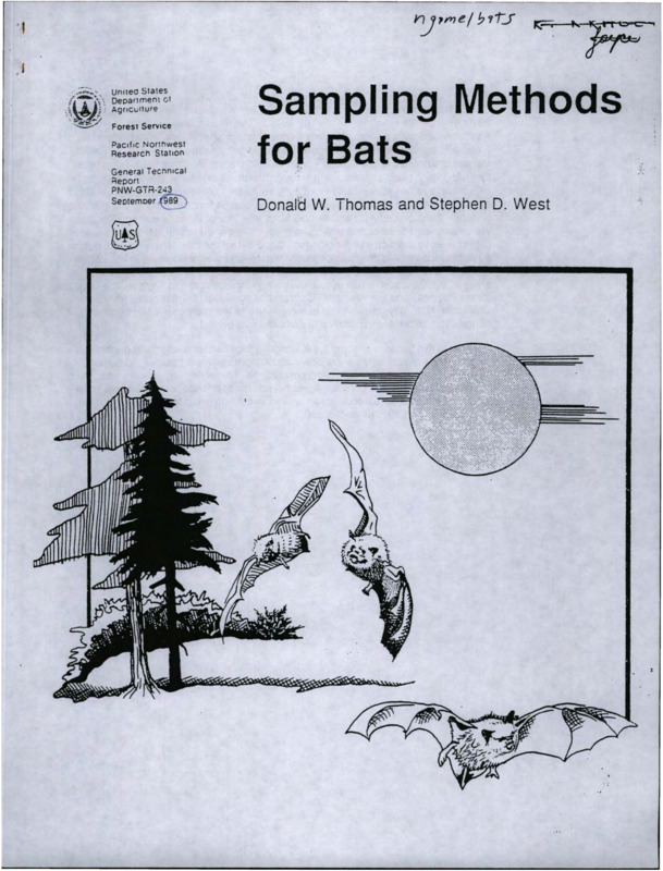 scientific article published by USDA and USFS outlining different bat sampling methodologies