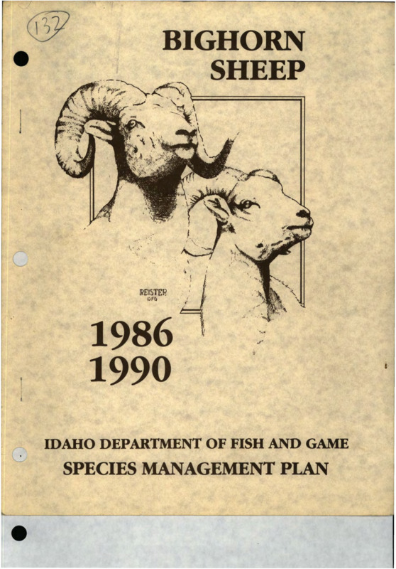 Idaho Fish and Game Species Management Plan for Bighorn Sheep