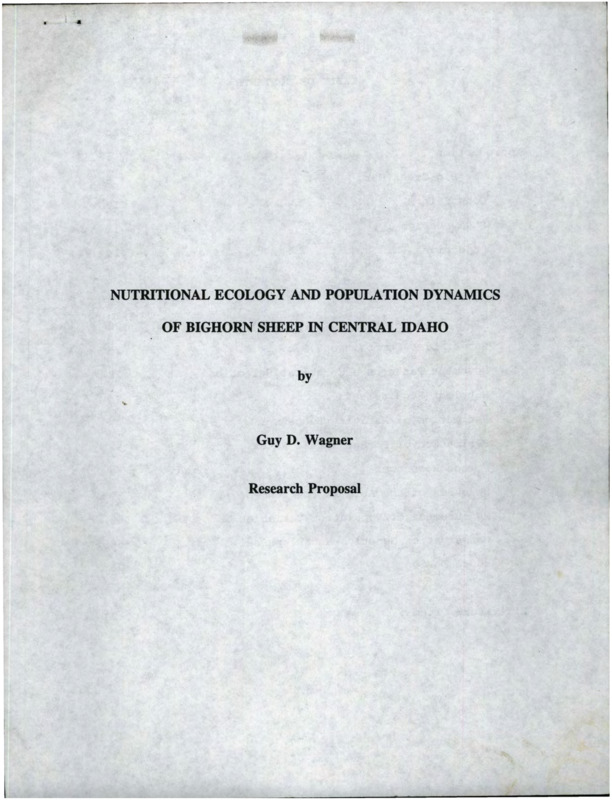 proposal to study the interaction of habitat use and population in central Idaho bighorn sheep