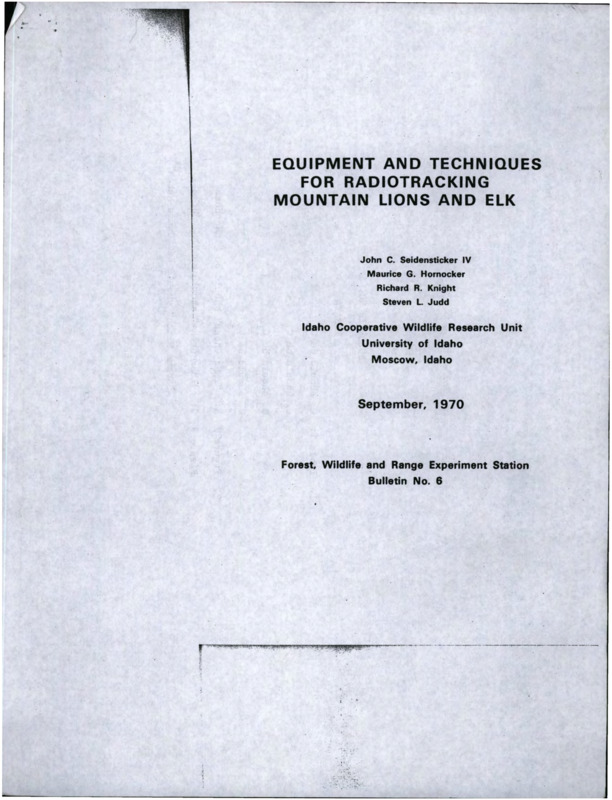 report on best practices and techniques for radio collaring and tracking big game animals