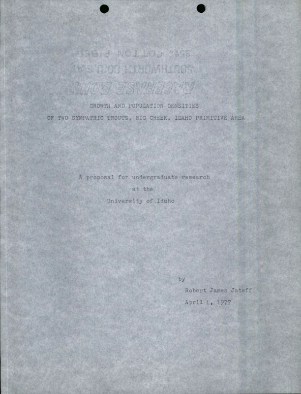 Growth and Population Densities of Two Sympatric Trouts, Big Creek, Idaho Primitive Area