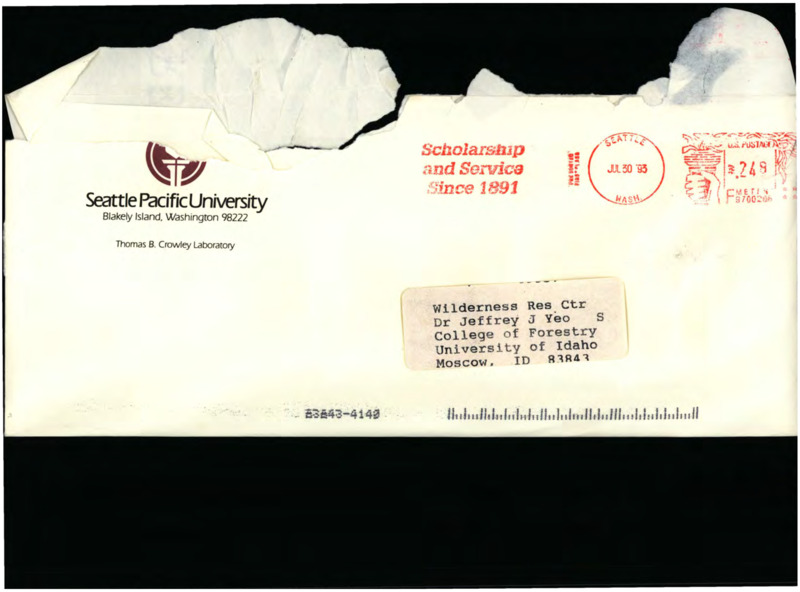 Envelope and spring '93 edition of The Blakely Quarterly from Seattle Pacific University