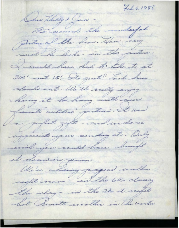 Letter from Robert Loveland to Jim and Holly Akenson