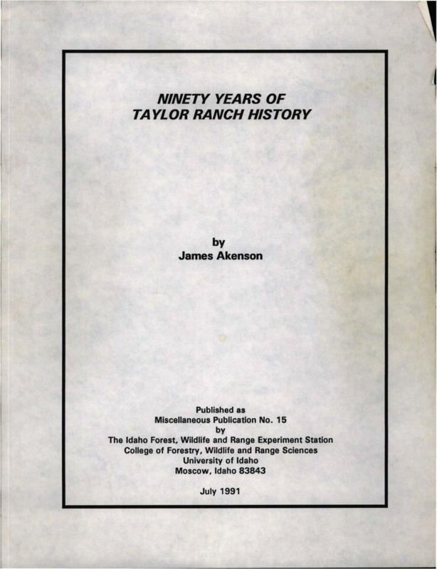 Manuscript on the history of Taylor Ranch over ninety years